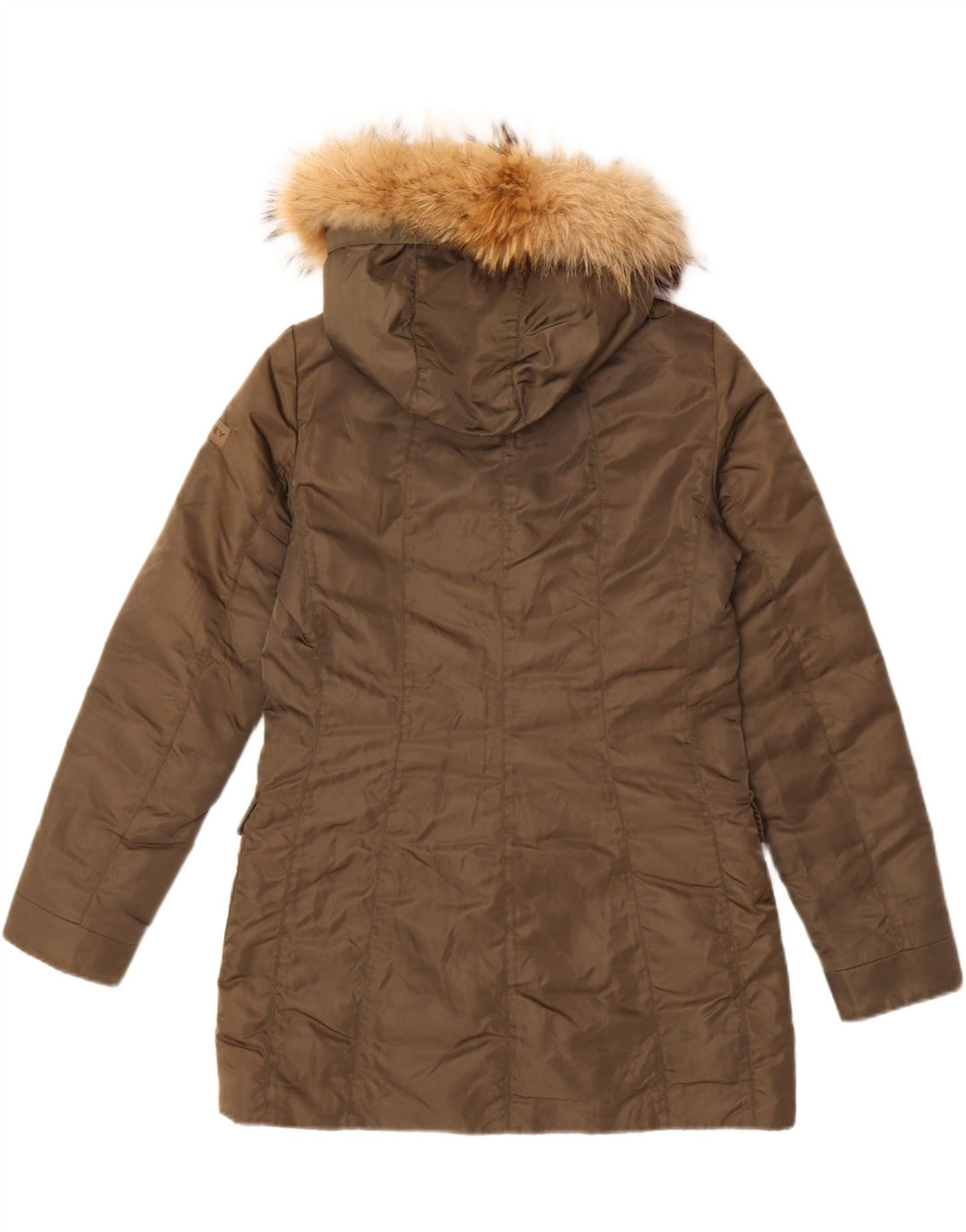 PEUTEREY Womens Hooded Padded Jacket IT 42 Medium Brown Vintage PEUTEREY and Second-Hand PEUTEREY from Messina Hembry 