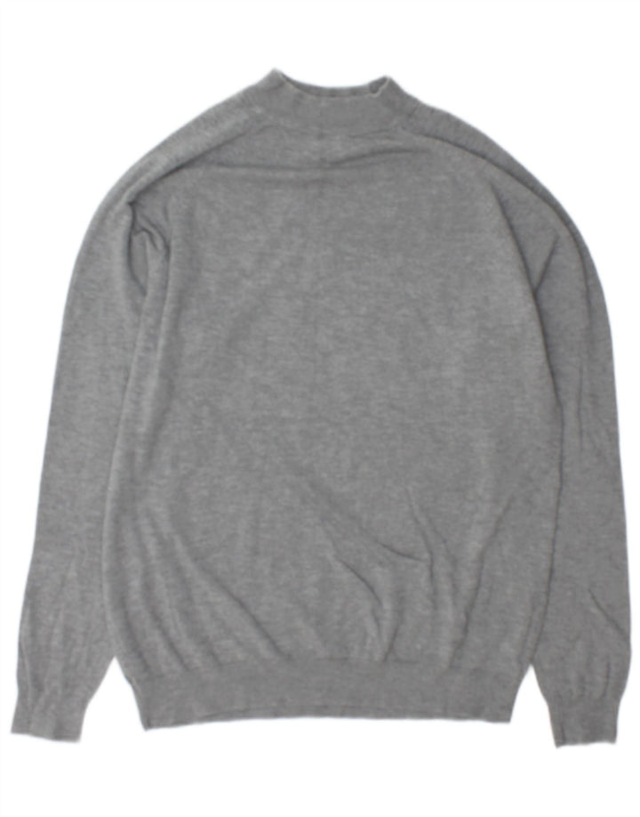 Zara Herre Turtle Neck Jumper Sweater Medium Grey Viscose