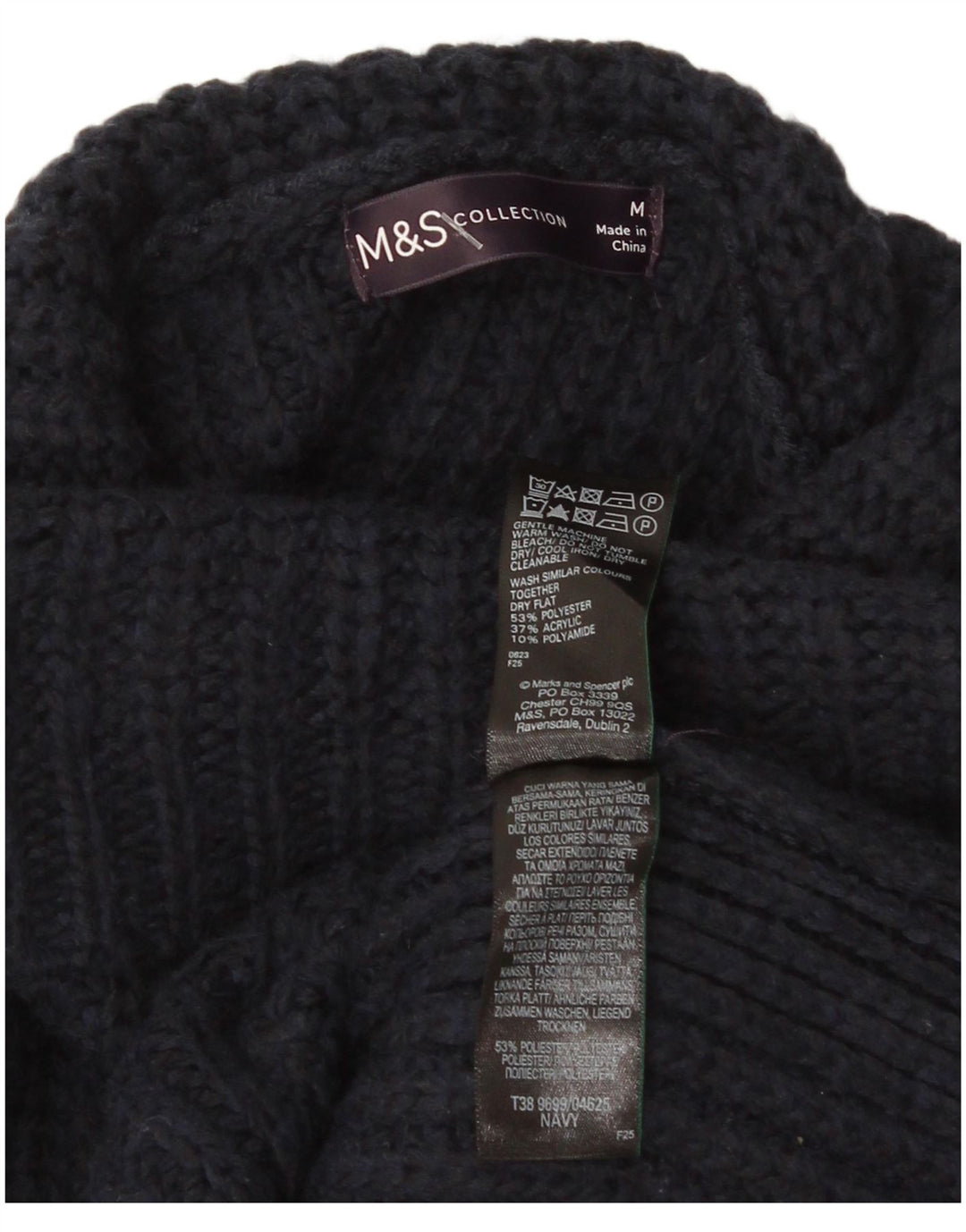 Marks & Spencer Herrevest Tank Top Medium Navy Blue Polyester