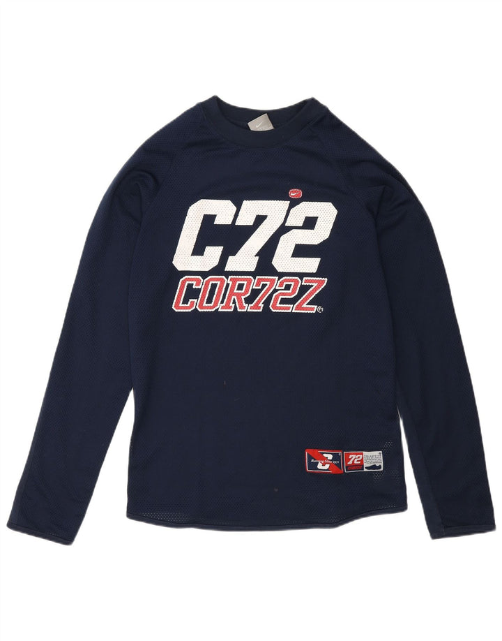 Nike Herre Cor72z grafisk top langærmet lille marineblå polyester