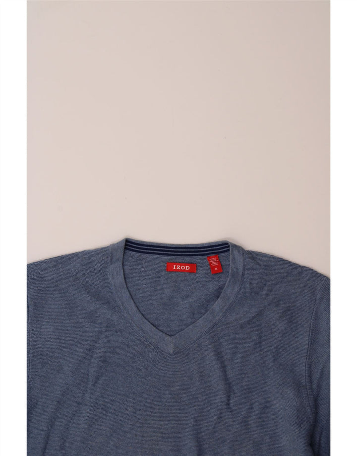 IZOD Mens V-Neck Jumper Sweater Medium Blue Vintage Izod and Second-Hand Izod from Messina Hembry 