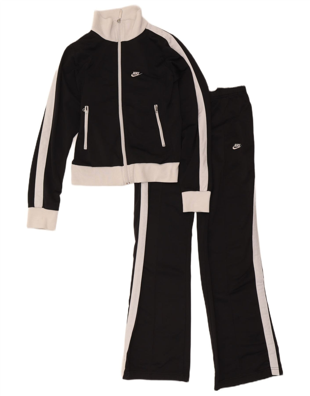 Nike fuld træningsdragt til kvinder UK 8/10 Small Black Colourblock Polyester