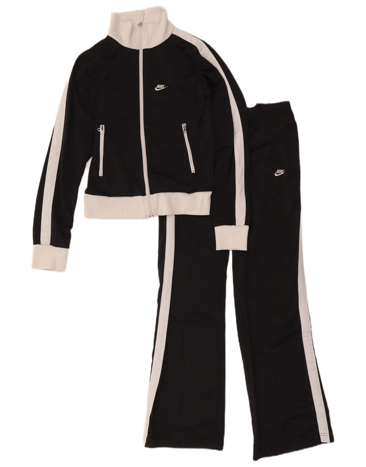 Nike fuld træningsdragt til kvinder UK 8/10 Small Black Colourblock Polyester