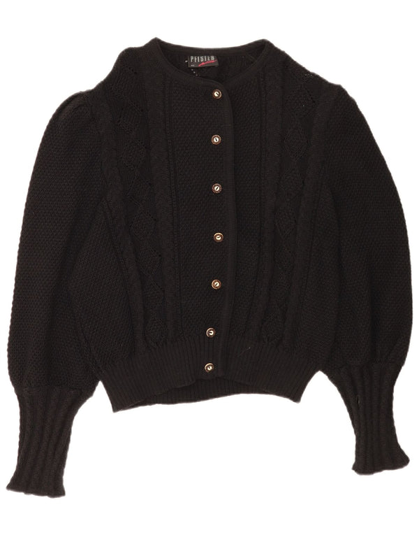 Pfister Dame Cardigan Sweater EU 46 XL Sort Virgin Wool