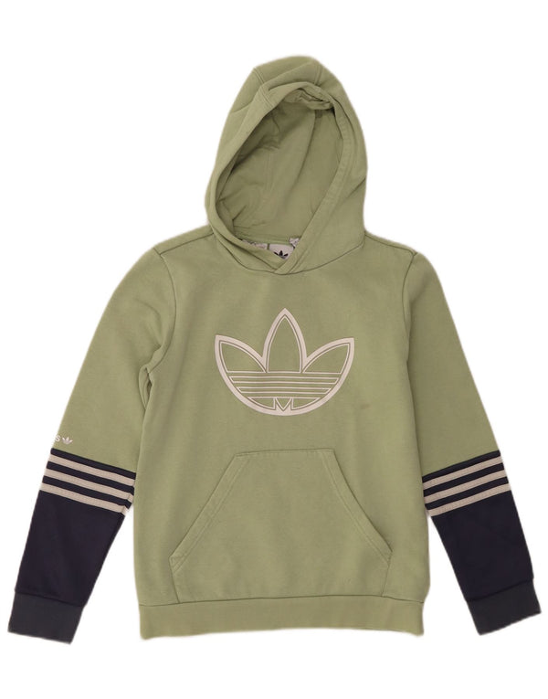 Adidas Grafisk hættetrøje til piger 11-12 år Grøn Colourblock Bomuld