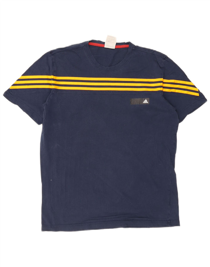 Adidas herre T-shirt top mellem marineblå bomuld