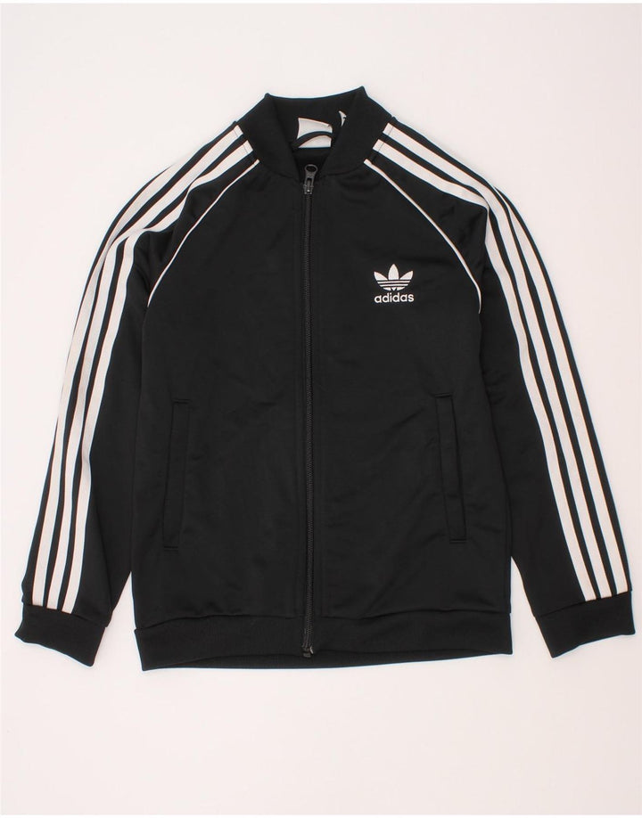 Adidas Drenge Træningsdragt Topjakke 9-10 År Sort Polyester