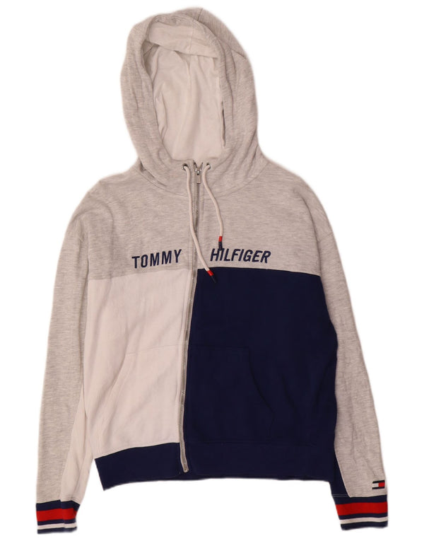 Tommy Hilfiger Dame Oversized Hættetrøje med lynlås UK 10 Small Grå