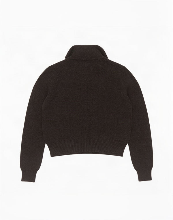Brandy Melville Dame Crop Polo Neck Jumper Sweater UK 14 Medium Sort