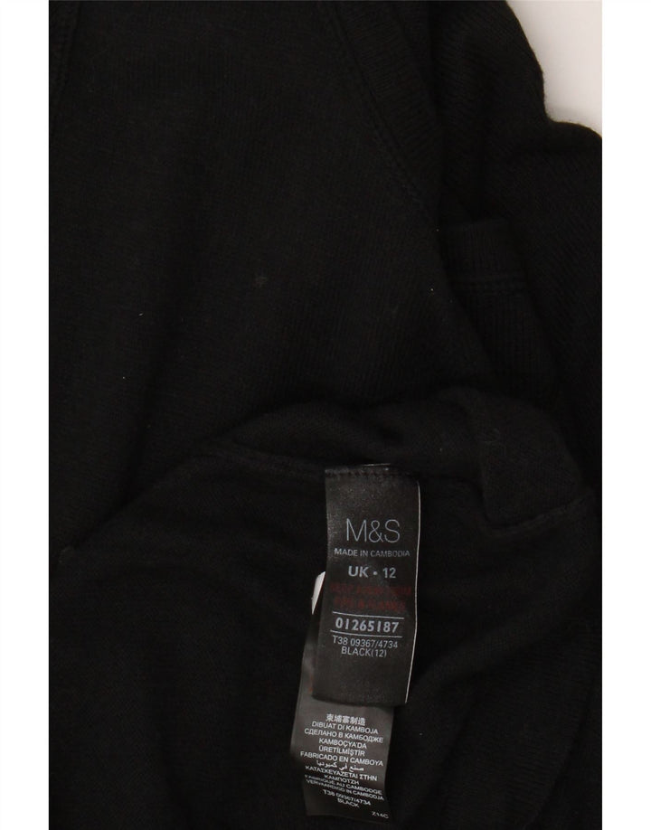 Marks & Spencer Kortærmede Jumperkjole til kvinder UK 12 Medium Sort