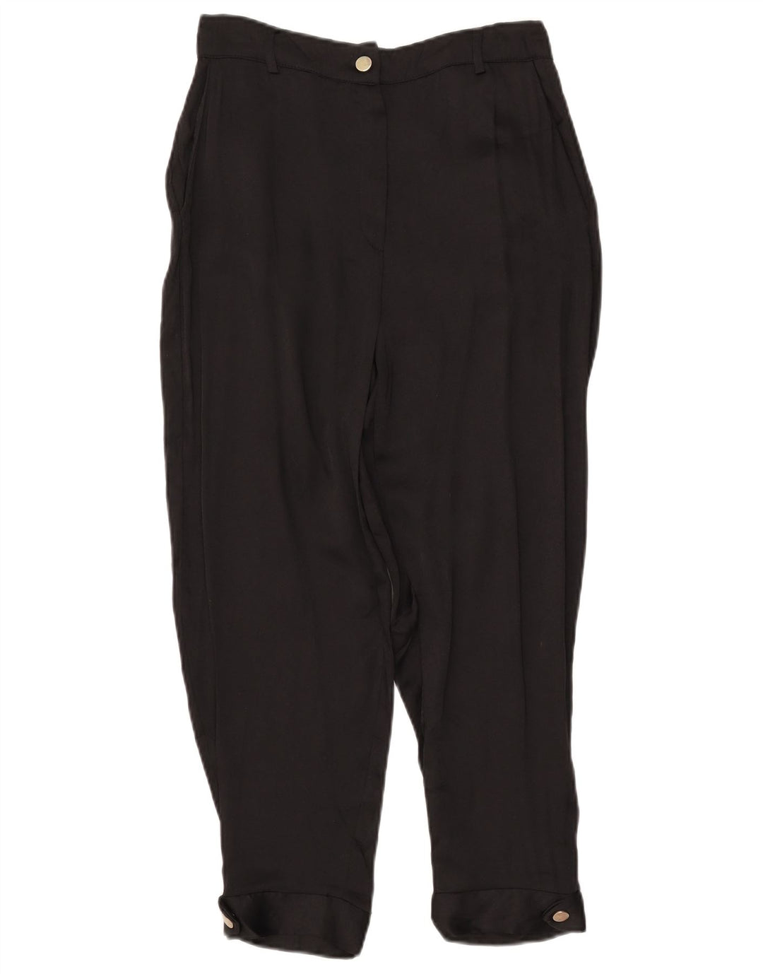 Zara Womens Cropped Trousers Medium W28 L25 Black Viscose