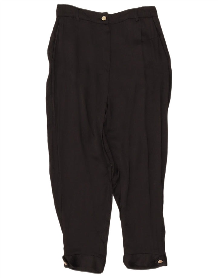 Zara Womens Cropped Trousers Medium W28 L25 Black Viscose
