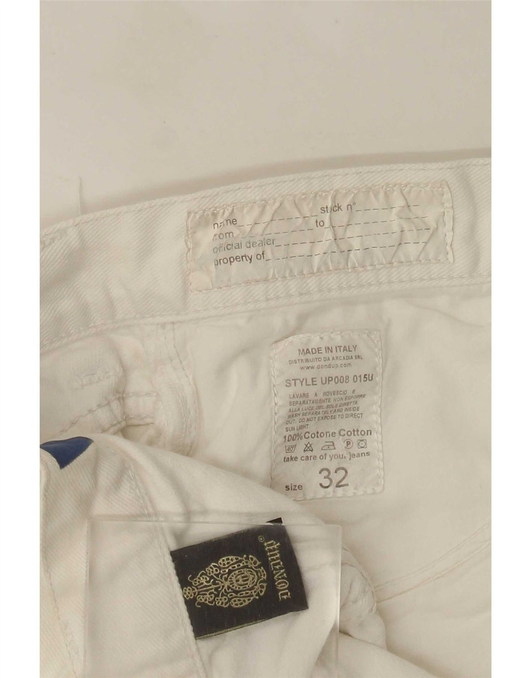 Dondup Dame Straight Jeans W32 L29 Hvid Bomuld