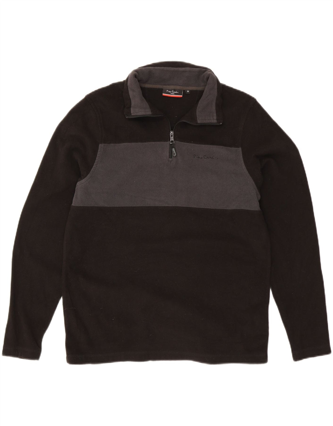 Pierre Cardin Fleece Jumper med lynlås til mænd Medium Sort Colourblock
