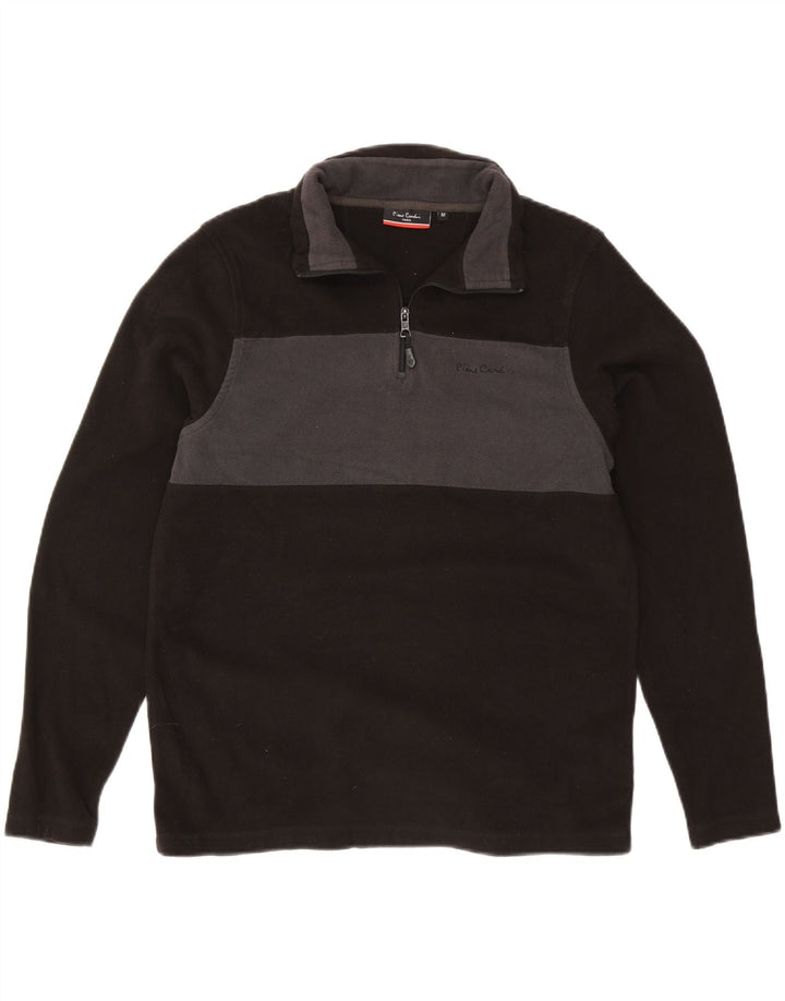 Pierre Cardin Fleece Jumper med lynlås til mænd Medium Sort Colourblock