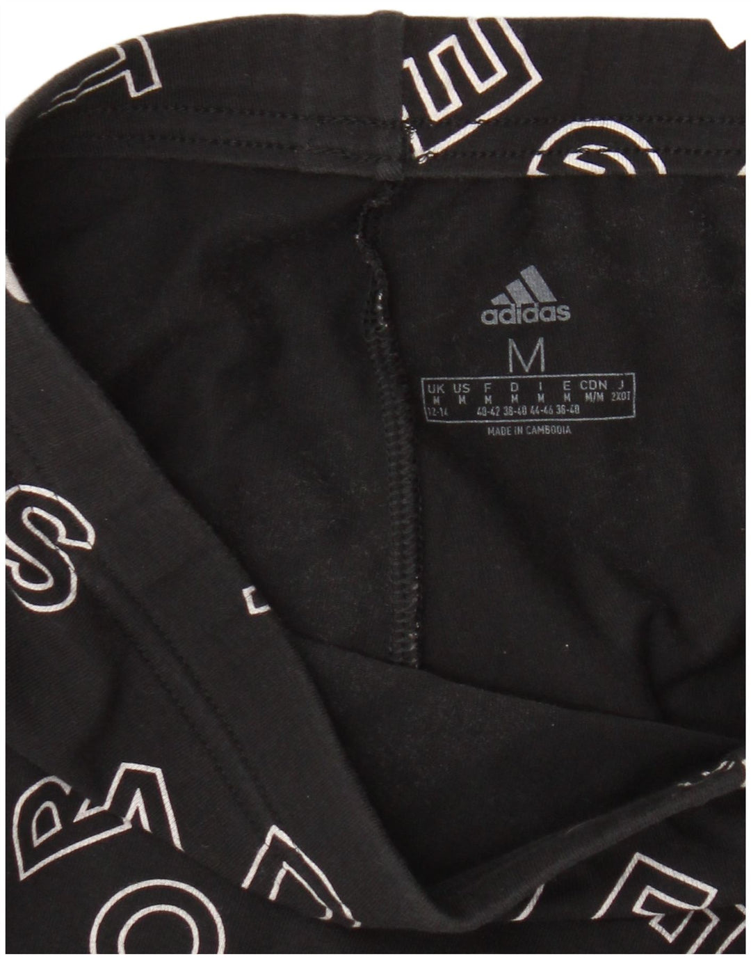 Adidas Graphic Leggings til kvinder UK 12/14 Medium Black