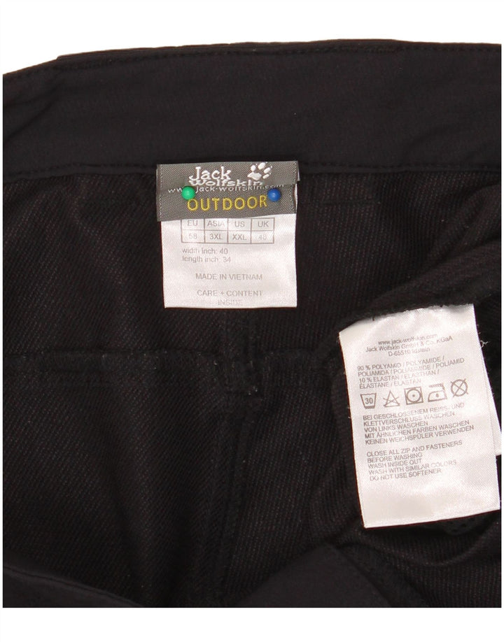 Jack Wolfskin Herre Cargo Trousers UK 48 2XL W40 L34 Sort Polyamid