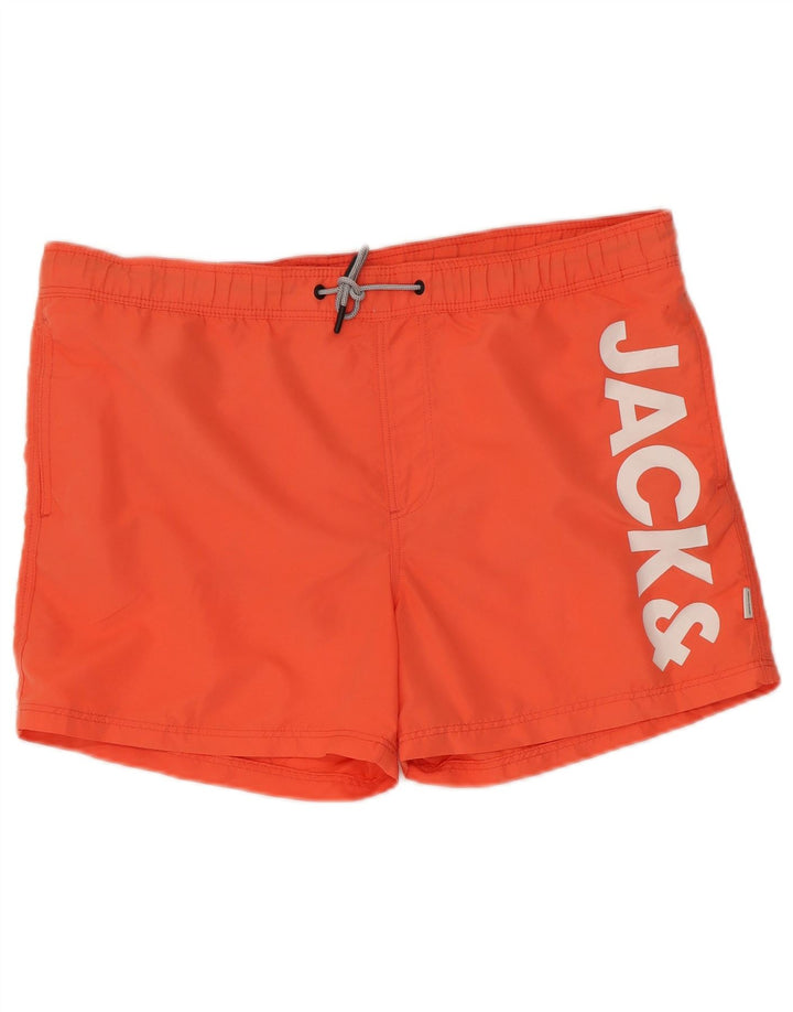 Jack & Jones Grafiske badeshorts til mænd store orange polyester
