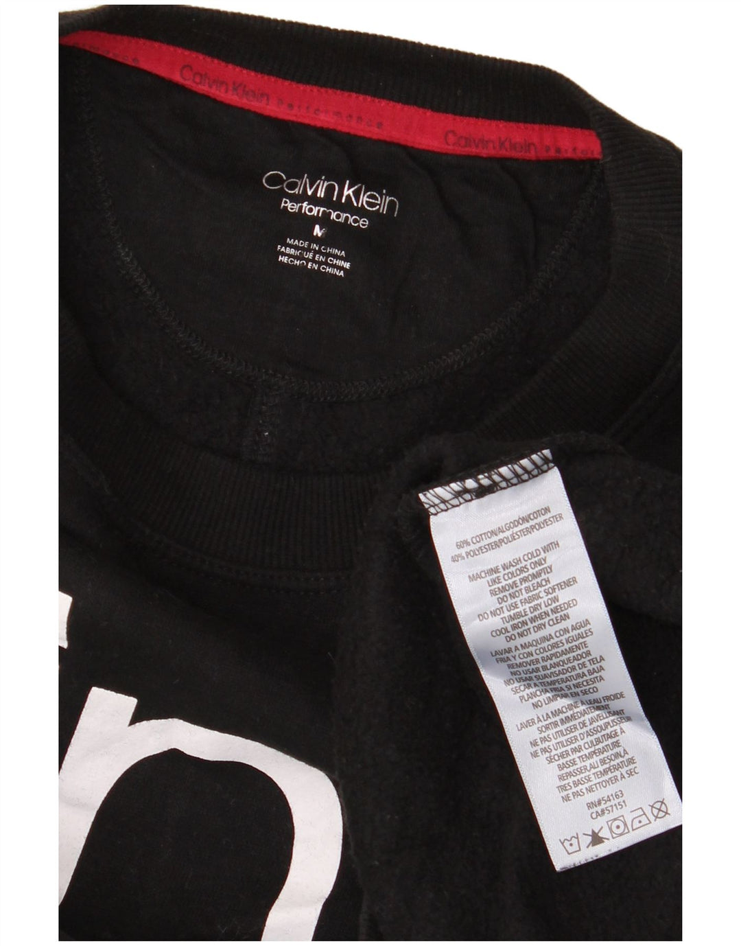 Calvin Klein Dame Grafisk Oversized Sweatshirt Jumper UK 14 Medium Sort