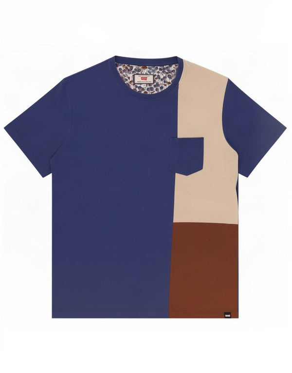 Carrera Herre grafisk T-shirt Top Medium Blue Colourblock