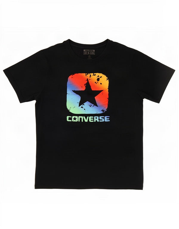 Converse Graphic T-Shirt Top UK 10 Small Black