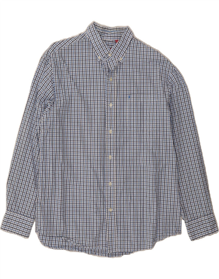 IZOD Mens Shirt Large Blue Check Cotton Vintage Izod and Second-Hand Izod from Messina Hembry 
