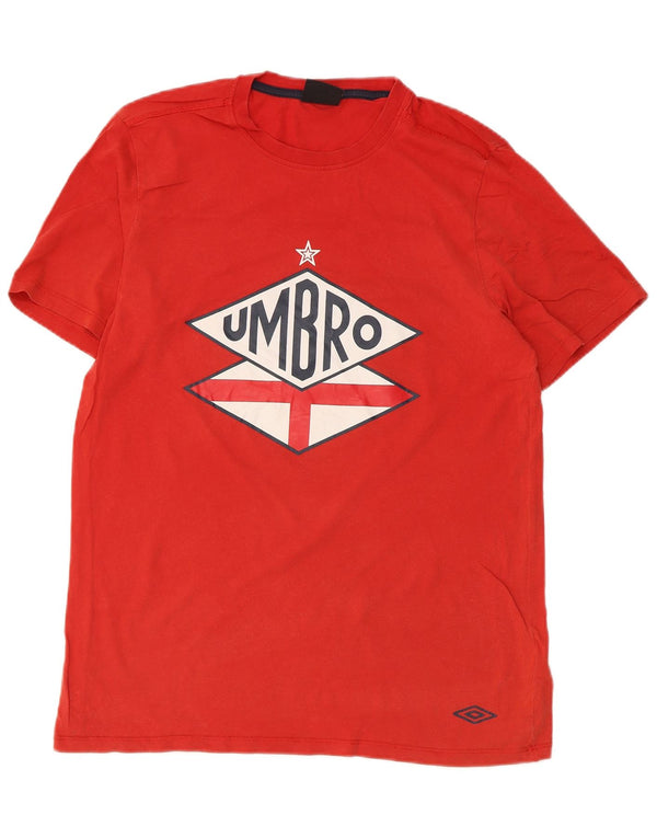 Umbro Mens Graphic T-Shirt Top Medium Red Cotton