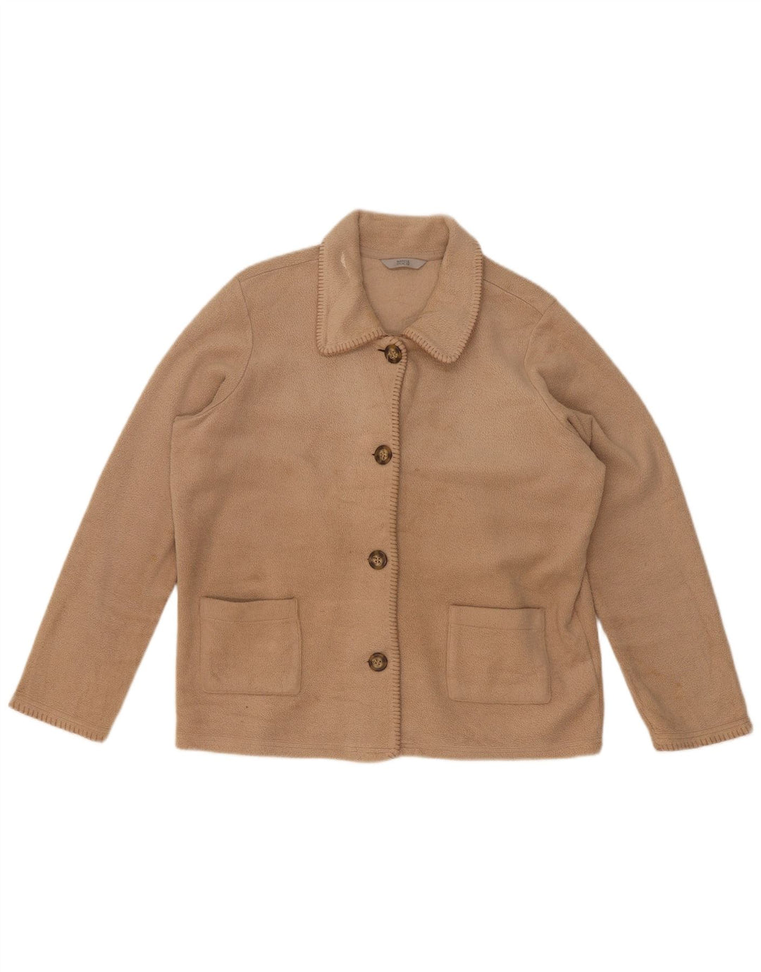 Marks & Spencer Fleecejakke til kvinder UK 16 Stor Beige Polyester