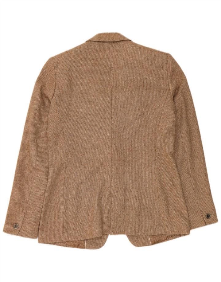 Massimo Dutti Dame 1 Knap Blazer Jakke UK 12 Medium Beige