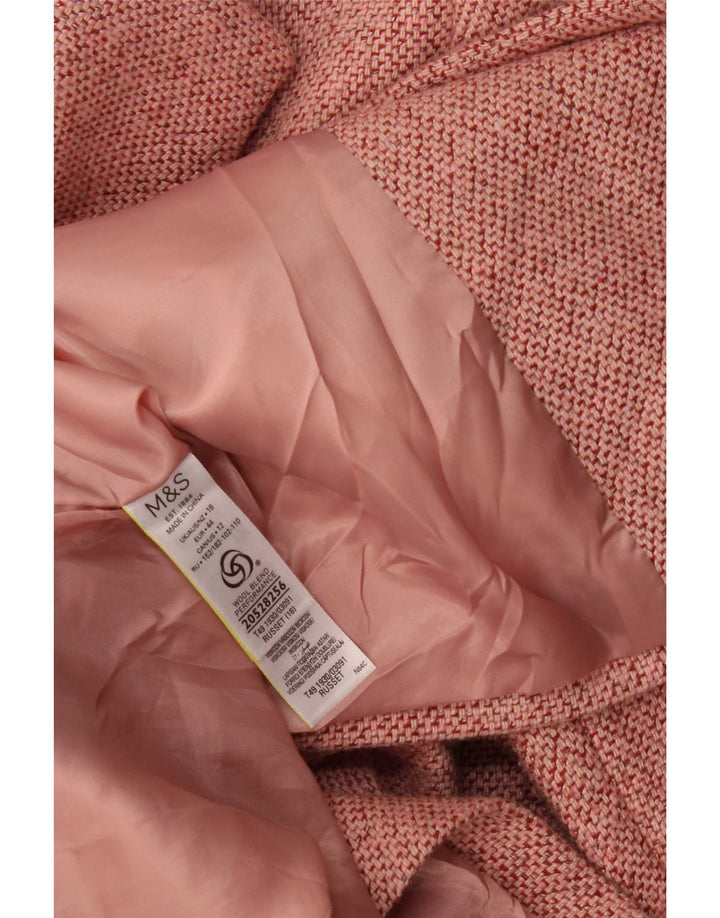 Marks & Spencer dobbeltradet frakke til kvinder UK 16 Large Pink Polyester