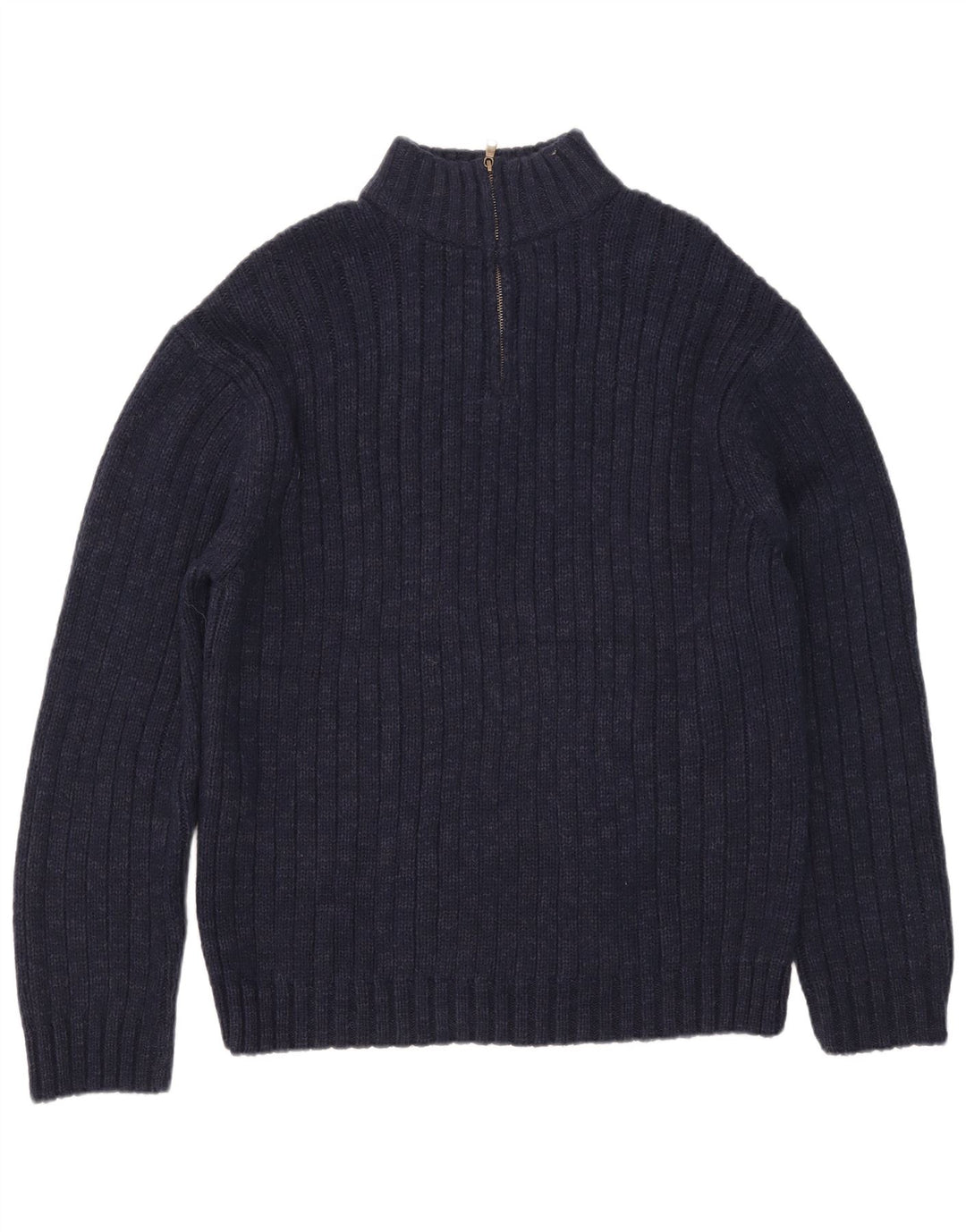 Marks & Spencer Herre Zip Neck Jumper Sweater 2XL Navy Blue Akryl