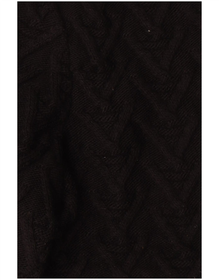Zara Herre Crew Neck Jumper Sweater Stor Sort Akryl