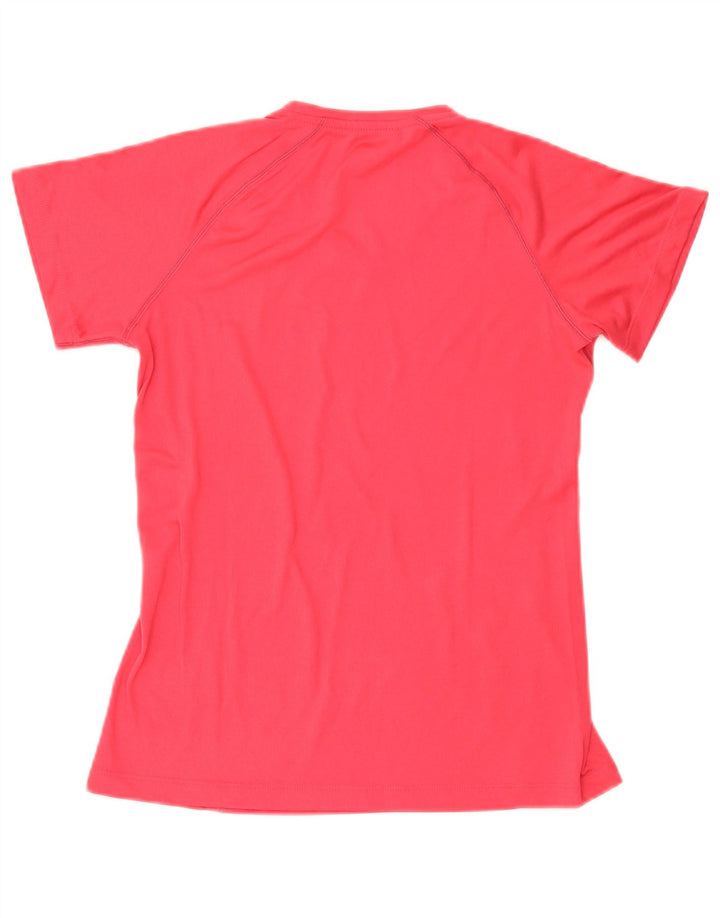 ADIDAS Dame Climalite T-Shirt Top UK 14 Medium Rød Polyester