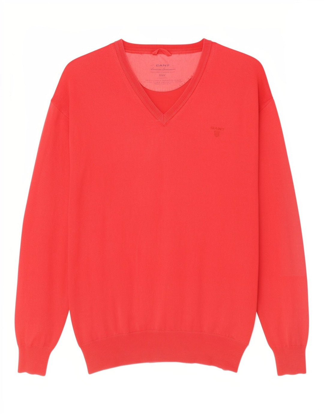 Gant Herre V-hals sweater 2XL rød bomuld