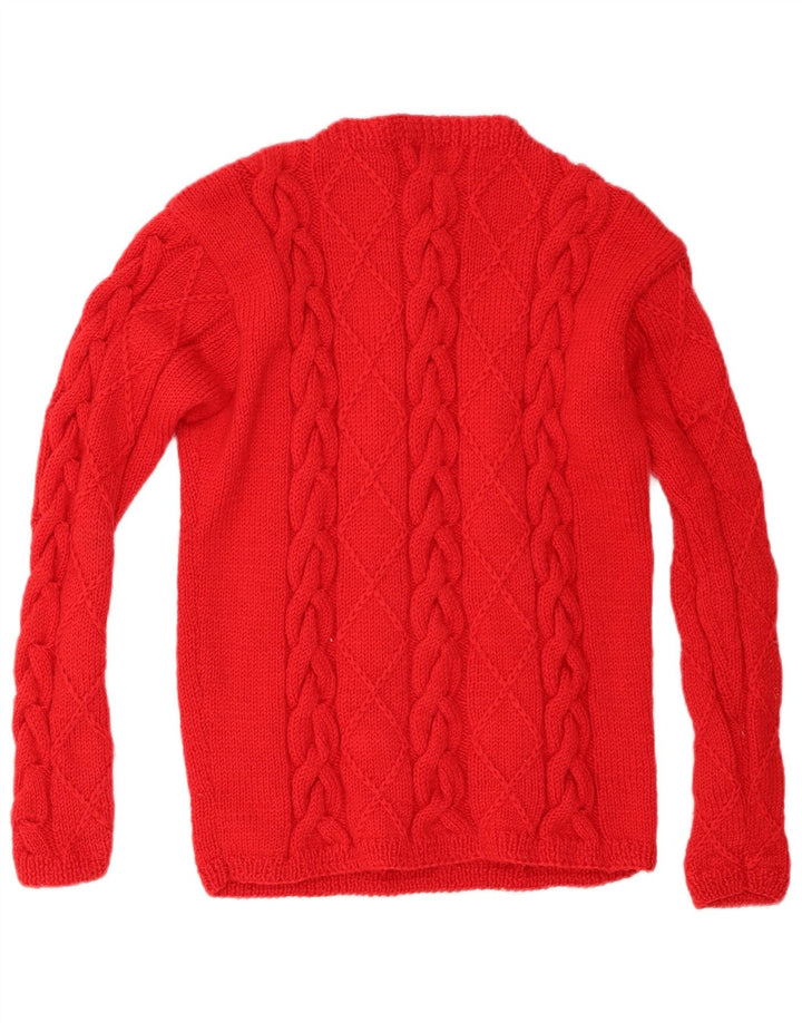 Vintage Dame Turtle Neck Jumper Sweater UK 12 Medium Red