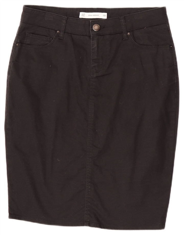 Zara Pencil Nederdel til kvinder EU 40 Medium W30 Sort Bomuld