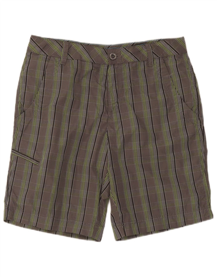 Columbia Herre Omni-Shield Cargo Shorts W34 store grå ternet nylon