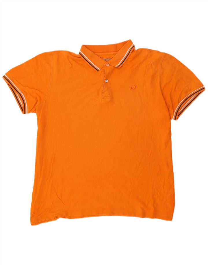 Lotto Herre Polo Shirt 3XL Orange Stribet