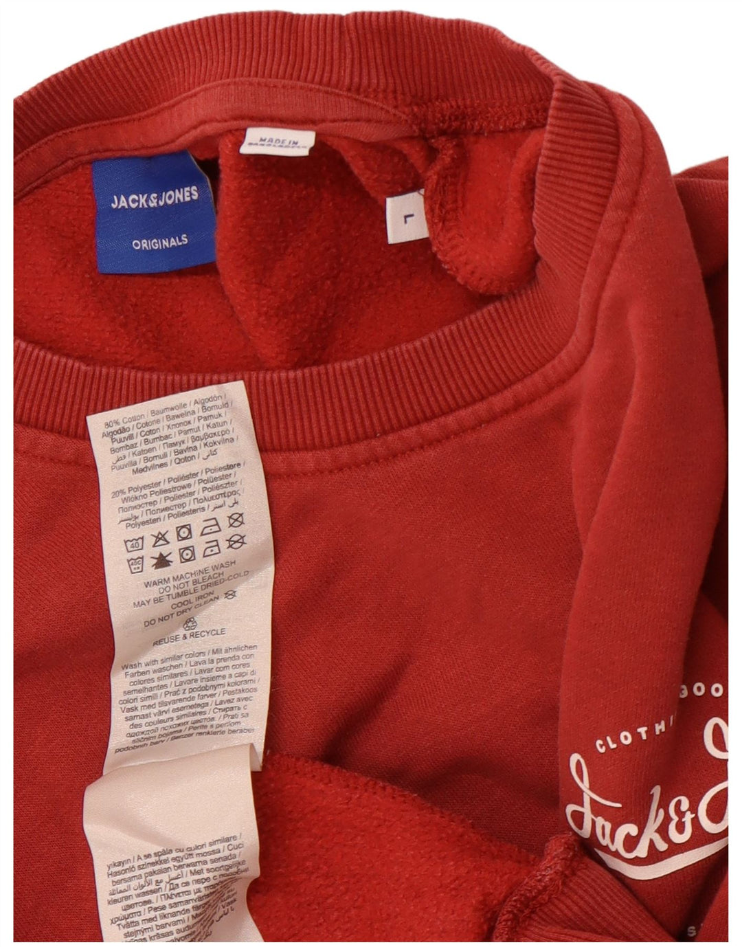 JACK & JONES Sweatshirt til mænd Stor Bourgogne bomuld