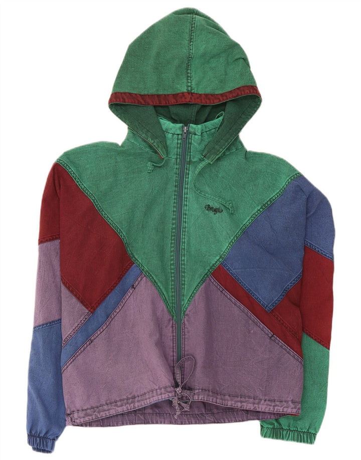 Brugi Dame denimjakke med hætte UK 14 Stor flerfarvet Colourblock