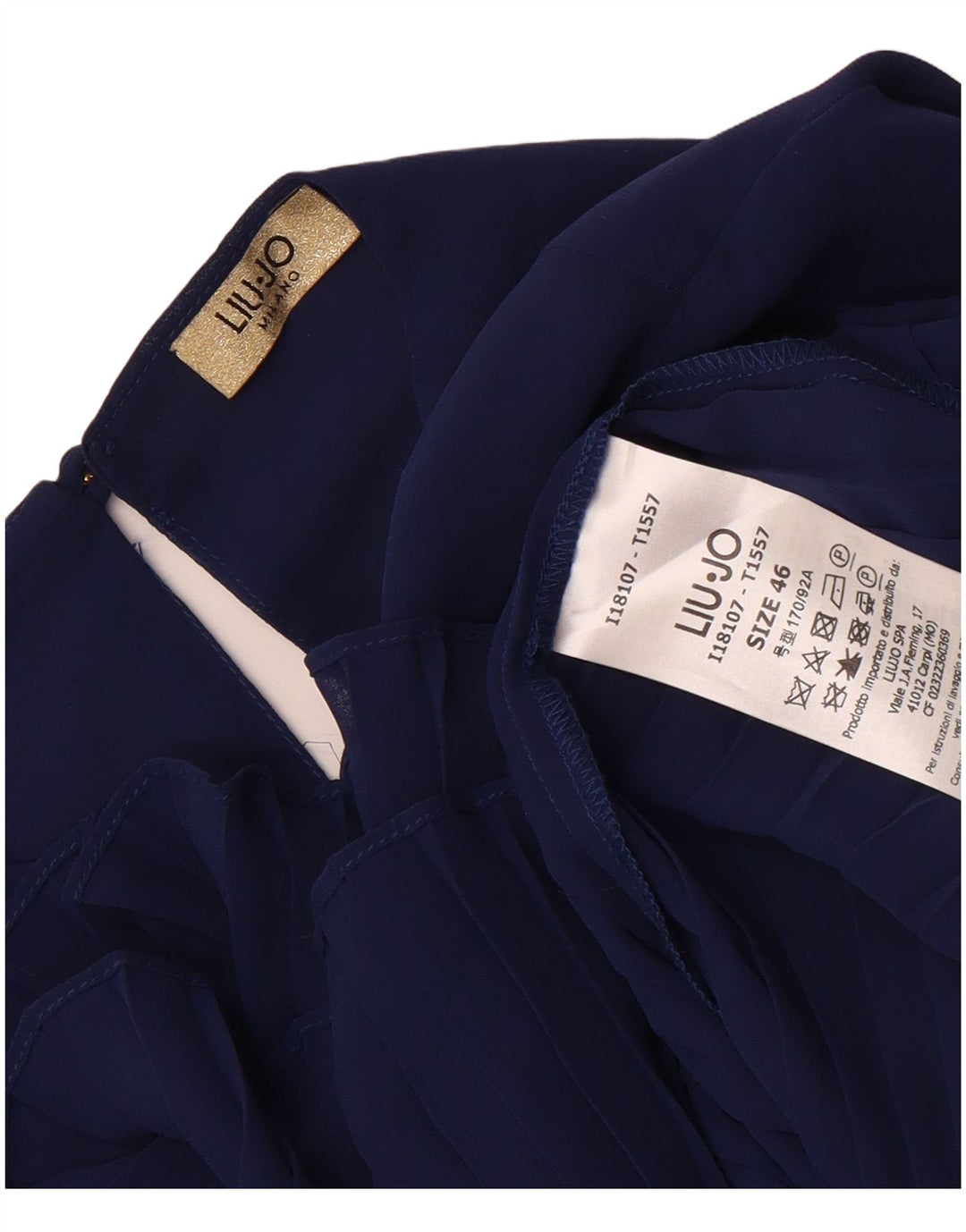 Liu Jo Dame 3/4 ærmet bluse Top IT 46 Stor marineblå polyester