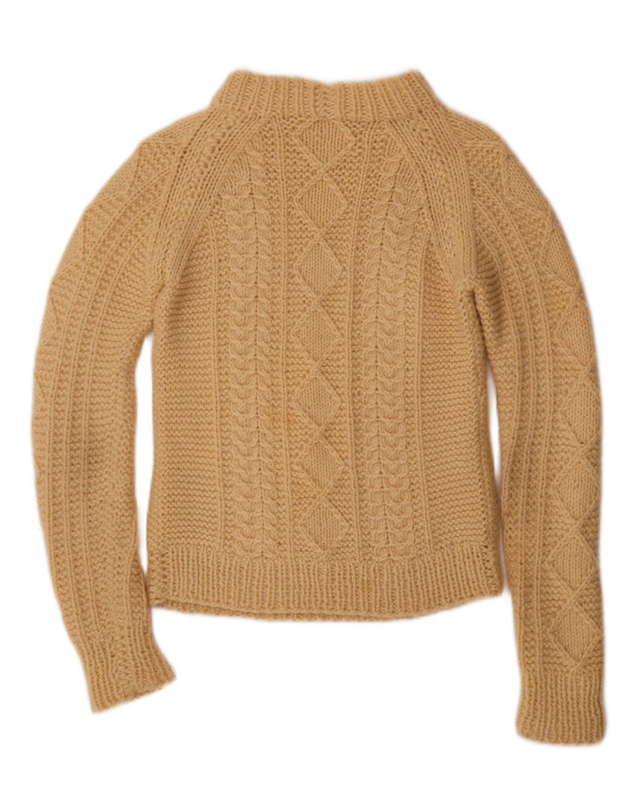 VINTAGE Dame Turtle Neck Sweater UK 8 Small Beige
