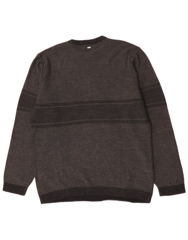 Liu Jo Boys sweater med rund hals 15-16 år 2XL gråstribet akryl