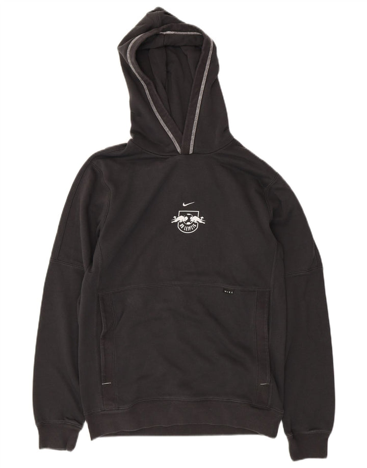NIKE Mens RB Leipzig Graphic Hoodie Jumper Small Grey Cotton