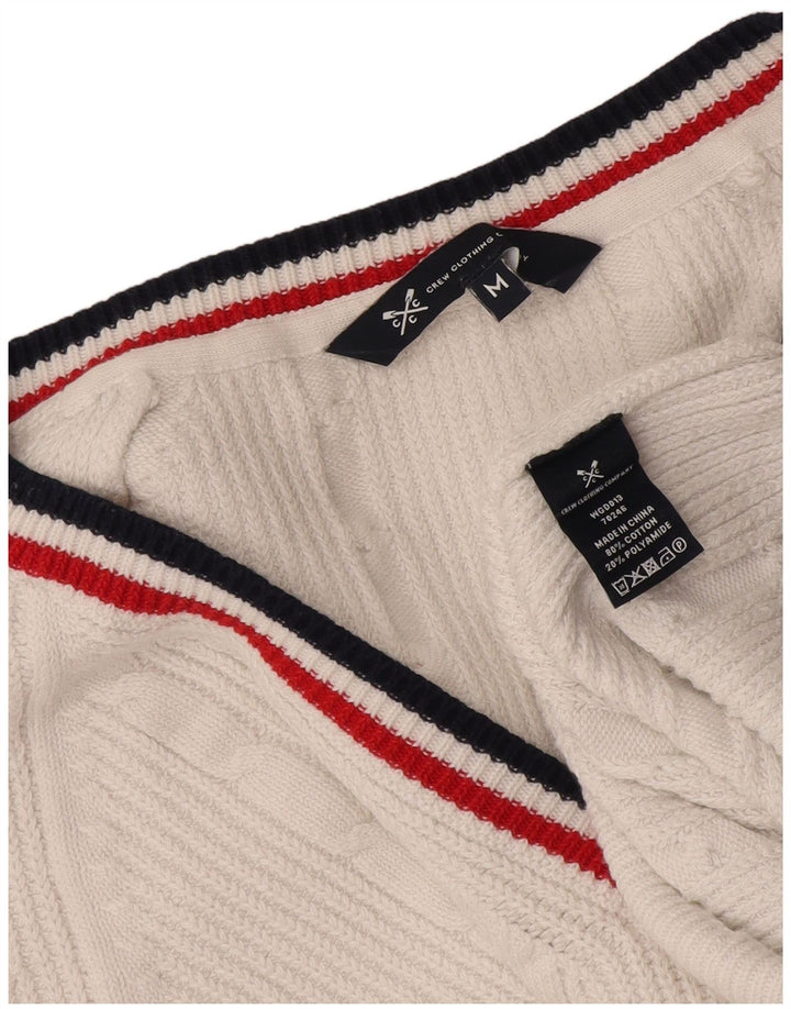 Besætningstøj Herre V-hals sweater Medium hvid bomuld