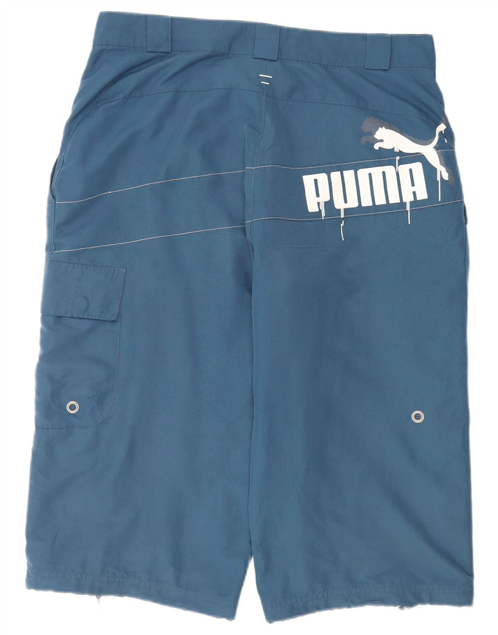 Puma Herre Graphic Cargo Shorts Medium W30 Blå