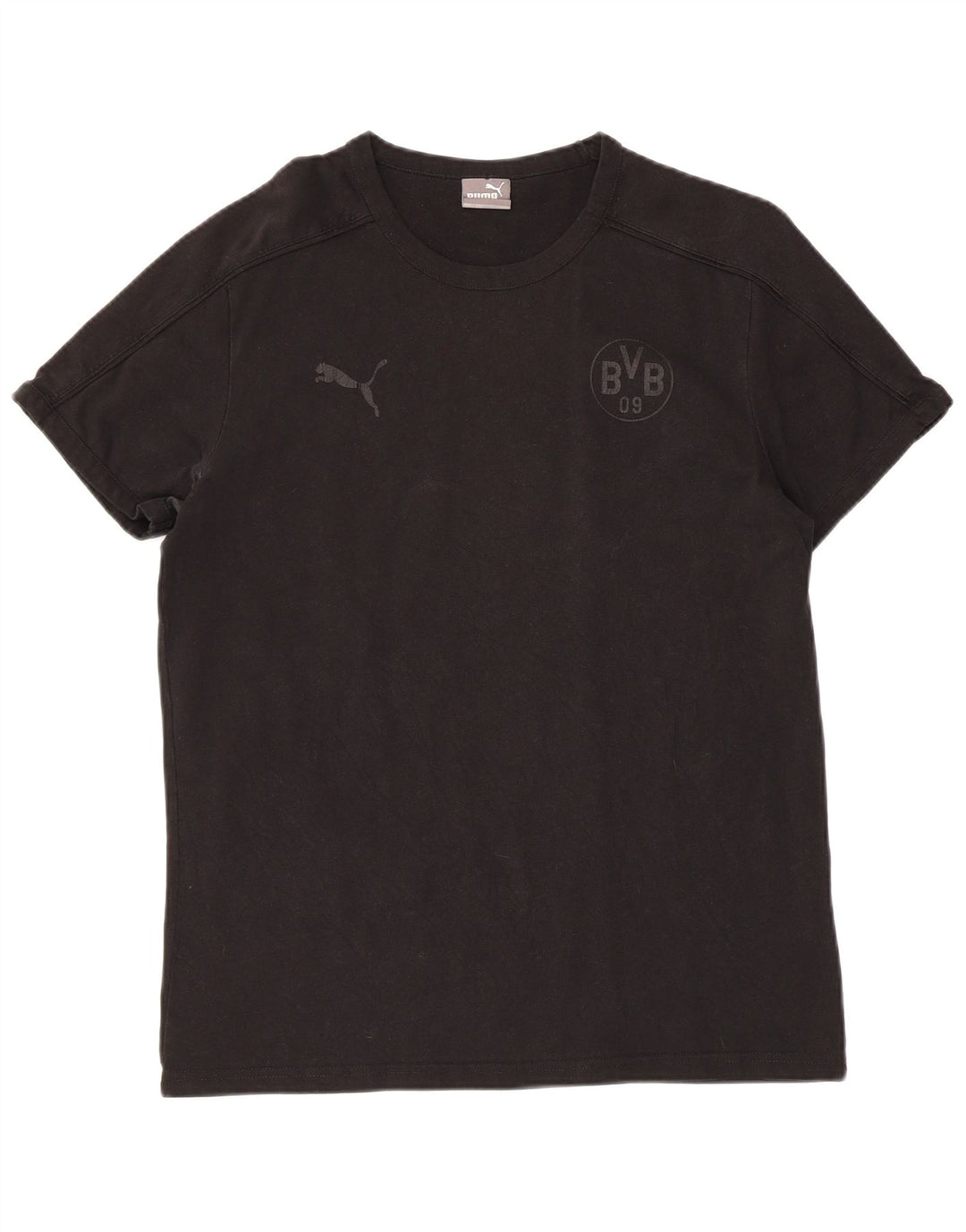 PUMA Herre BVB Dortmund T-Shirt Top Stor Sort Bomuld