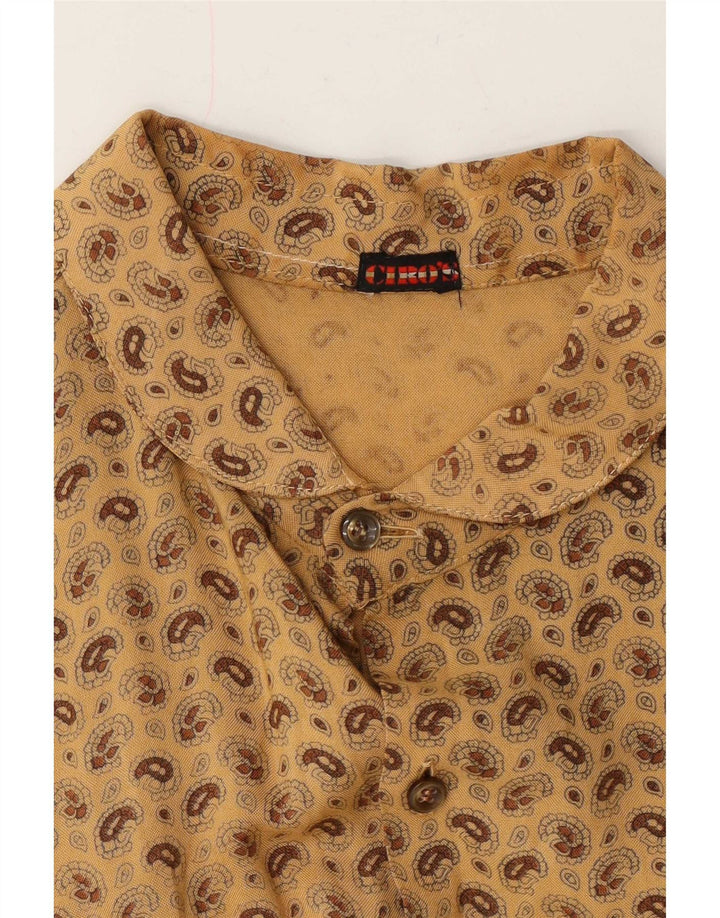 Vintage kortærmet herreskjorte Medium Beige Paisley