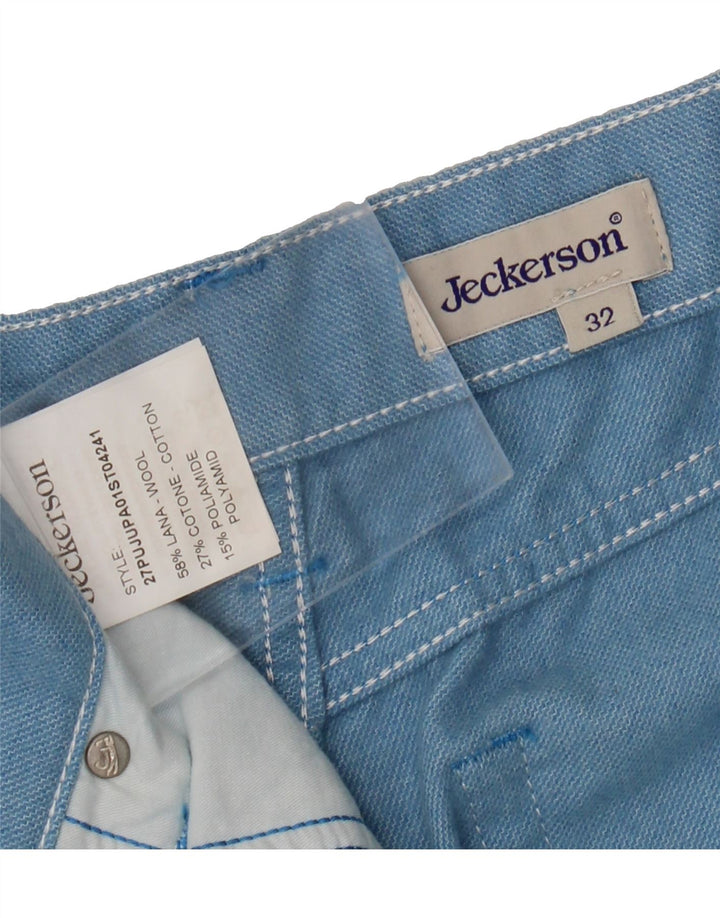 JECKERSON Womens Straight Casual Trousers W32 L33 Blue Wool Vintage Jeckerson and Second-Hand Jeckerson from Messina Hembry 