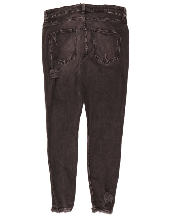 Zara Mens Distressed Skinny Jeans EU 42 Large W32 L28 Sort